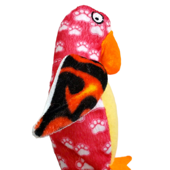 Kelly Toy Beanie Plush Colorful Parrot Paw Print Pattern - Picture 3 of 6